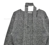 Lulu V-neck wool hair cardigan scarf set
