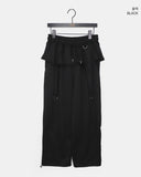 Herr Strap Banding Waist Layered Pile Training Skirt Pants