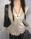 Hoko Lace Ribbed Cardigan