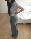 Tonm Stripe Short Sleeve T-shirt