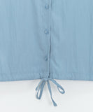 Kinnews String Crop Nylon Short Sleeve Shirt