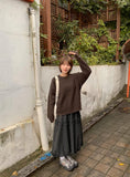 Kohyuri Check Frill Banding Long Skirt