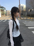 [1+1][MADE] Hanky Tencel Layered See-through Long Sleeve T-Shirt