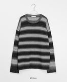 [unisex] Rikina Gradient Stripe Wool Over Knit