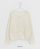 Dean News Button Wool Round Knit Cardigan