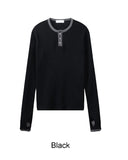 Ribe Waffle Henley Neck Ringer Tee