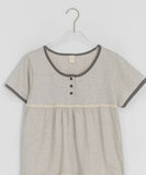 Hanami Lace U-neck Button Short Sleeve Tee