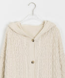 Noncoro Cable Hood Knit Cardigan