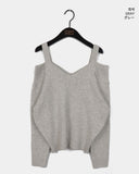 Olber loose fit string off shoulder knit