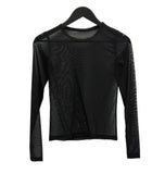 See-through mesh round tee