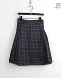 Avet Retro Check Pleated Midi Skirt