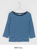 Chiha color matching stripe long sleeve tee