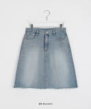Kotaro Damaged Denim Midi Skirt