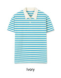 Gaen Terry Stripe Collar Tee