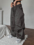 Heavy Double Knee Pintuck Wide String Pants