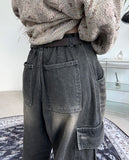 Leiden Pintuck Cargo Denim Pants