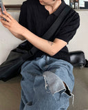 Cable knit short sleeve open collar ver