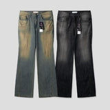 Summer Cool Oil Washed Flare Denim Pants