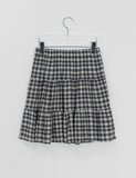 Bemt Seersucker Check Banding Midi Skirt