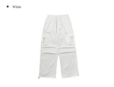 Ashe Nylon Pintuck String Banding Wide Pants