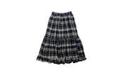 Hippo Check Frill Tiered Long Skirt