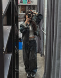 Ocean Washing Stitch Biker Denim Jacket