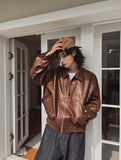 Roine Collar Leather Jacket