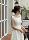 Bavia Ribbon Puff Flare One Piece