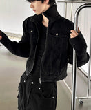 Black Denim Jacket + Knit Jacket