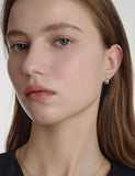 Champagne Full Moon Silver Mary Bowl Earrings