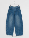 Tele Side Pintuck Wide Denim Pants