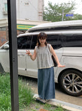 Delg Summer Slit Denim Long Skirt