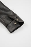 Block suede crop racing leather jacket