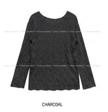 Bubble Punching Boat Neck Loose Fit Knit