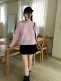 Clan Ribbon Strap Brushed Off Shoulder T-Shirt