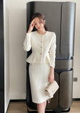 Kime Tweed Peplum Jacket
