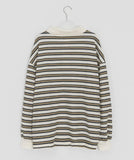 [unisex] Mickens Waffle Stripe Collar Tee