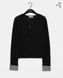 Kens check color matching slab cardigan