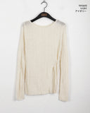rohill button slit ribbed see-through long-sleeved knitwear