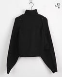 Ankha button knitwear Turtleneck sleeveless bolero set