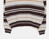 Nobin Stripe Color Matching Collar Long Sleeve Knit