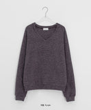 Shinpori Stripe V-Neck Knit Sweatshirt