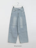 [unisex] Dehu washing wide parachute denim pants