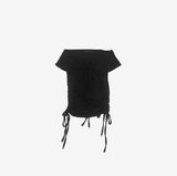 Faroan String Shirring Cropped T-shirt