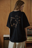 YOU AND ME Embroidery Short Sleeve T-shirt