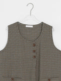 Gunslin Check Sleeveless Button One Piece