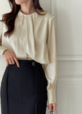 Atte Satin Pin-Tuck Blouse
