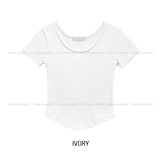 [U-BASIC] Modal U-neck volume crop short sleeve