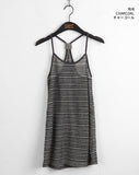Flu bohemian net striped see-through halter sleeveless mini one piece