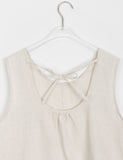 Cheongko Linen Ribbon Sleeveless Midi One Piece - Linen55